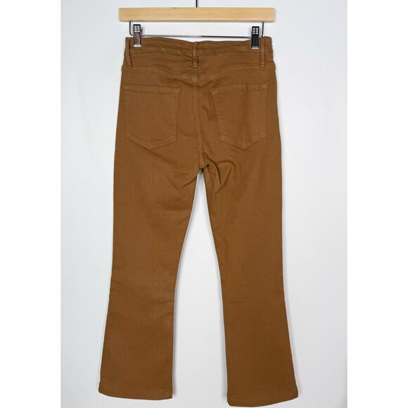 Frame Womens 27 Tobacco Coated Le Crop Mini Boot Jeans Cotton Stretch Denim - Picture 2 of 10